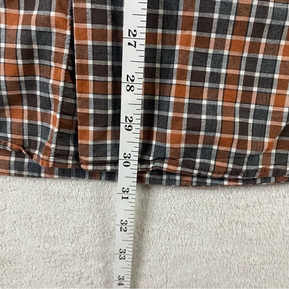 Pronto Uomo Blue Men’s XXL Orange Checkered Plaid Button-Up Collared Shirt - Picture 6 of 7